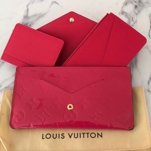 LOUIS VUITTON HOT PINK VERNIS JEANNE WALLET